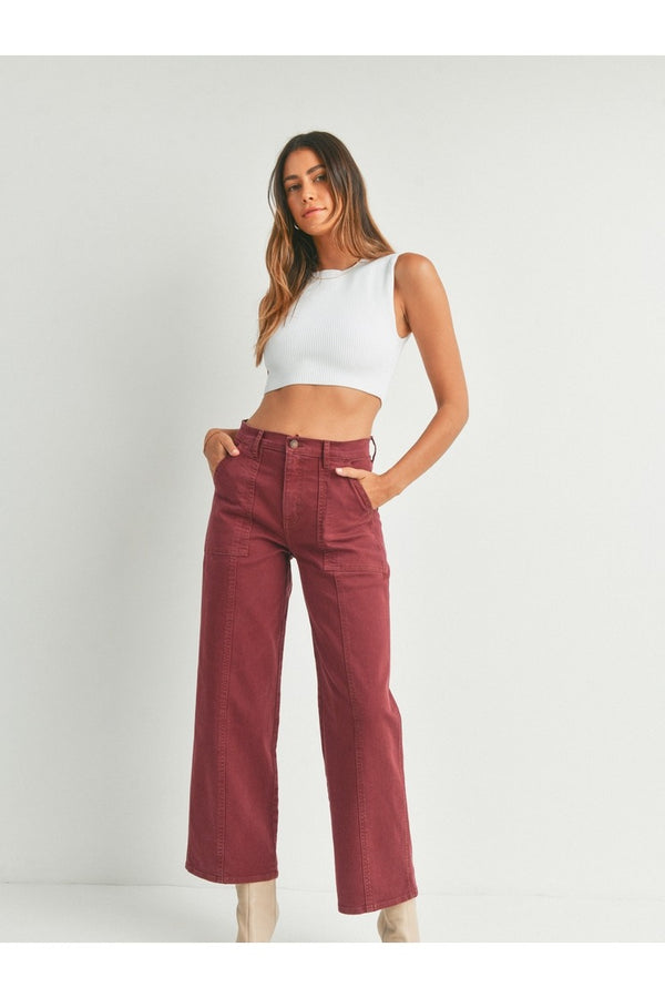 Dottir Just Black Macy Utility Wide Leg