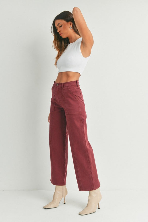 Dottir Just Black Macy Utility Wide Leg