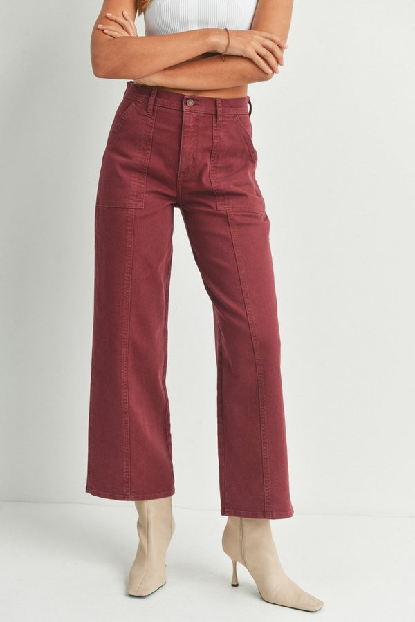 dottir Just Black Macy Utility Wide Leg