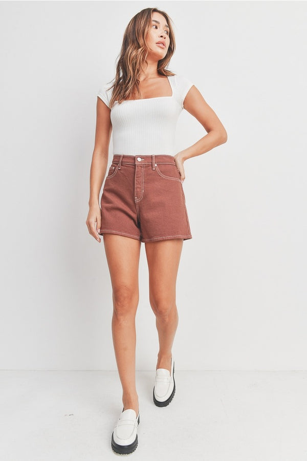 Dottir Just Black Mom Short In Walnut (Final Sale)