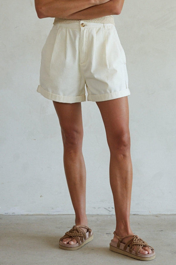 Dottir Leigh Shorts In Cream