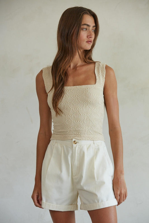 dottir Leigh Shorts in Cream