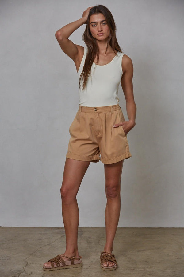 Dottir Leigh Shorts In Khaki