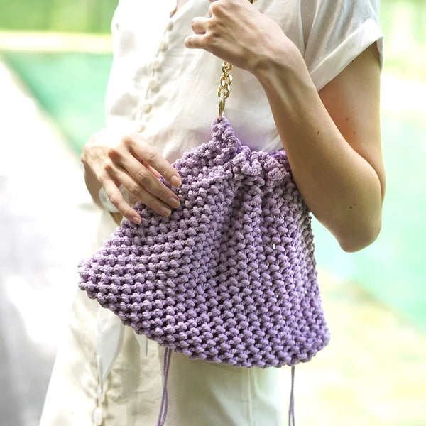 dottir Lyon Macrame Bag in Lilac