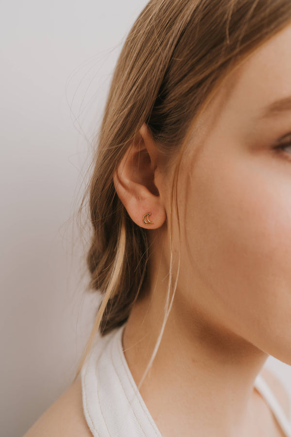 Dottir Minimalist Moon Earrings