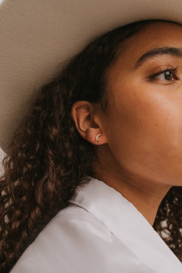 Dottir Moon Drop Earrings In Amazonite