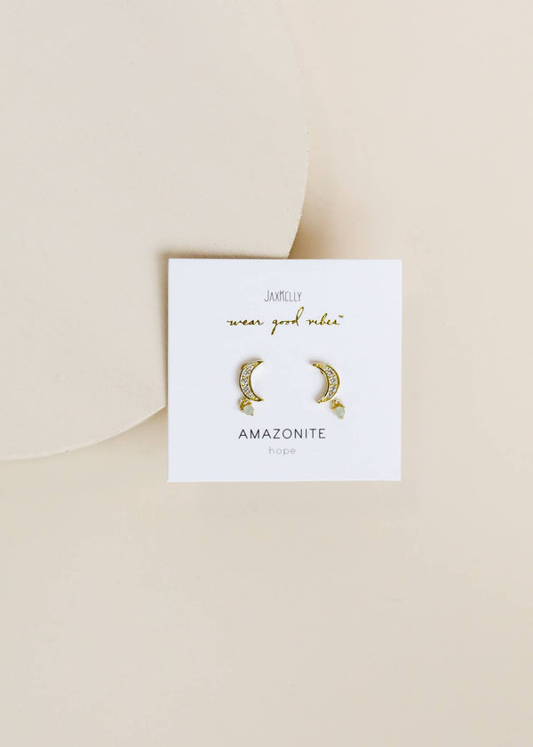 dottir Moon Drop Earrings in Amazonite