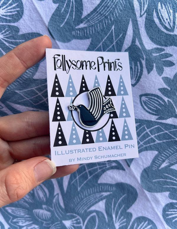 Dottir Nordic Peace Dove Enamel Pin