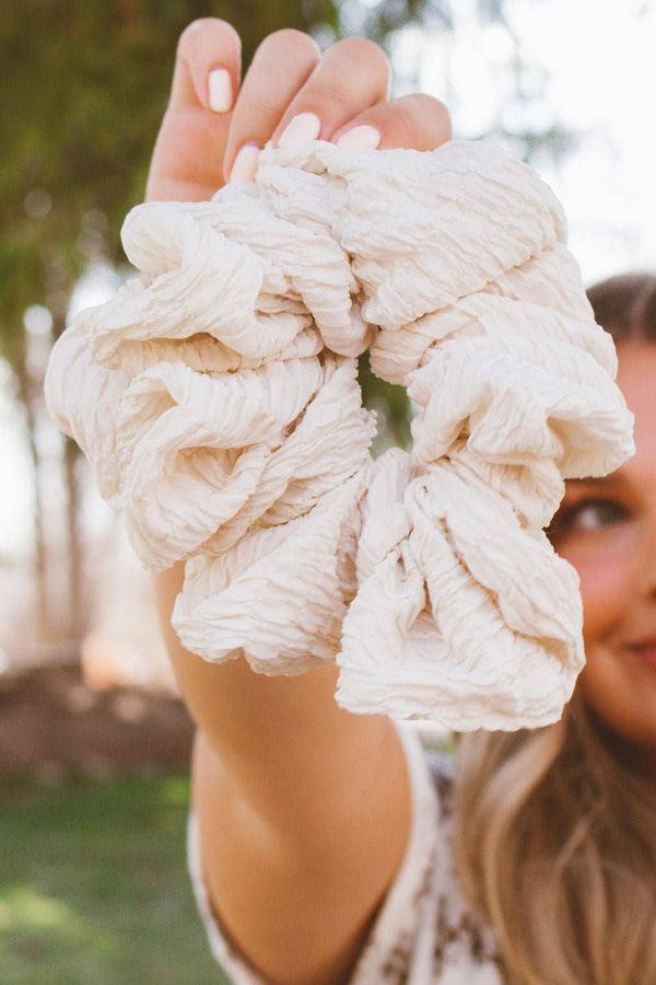 Dottir The One Scrunchie In Textured Cream