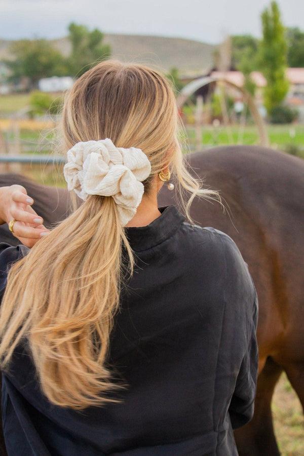 dottir The One Scrunchie in Textured Cream