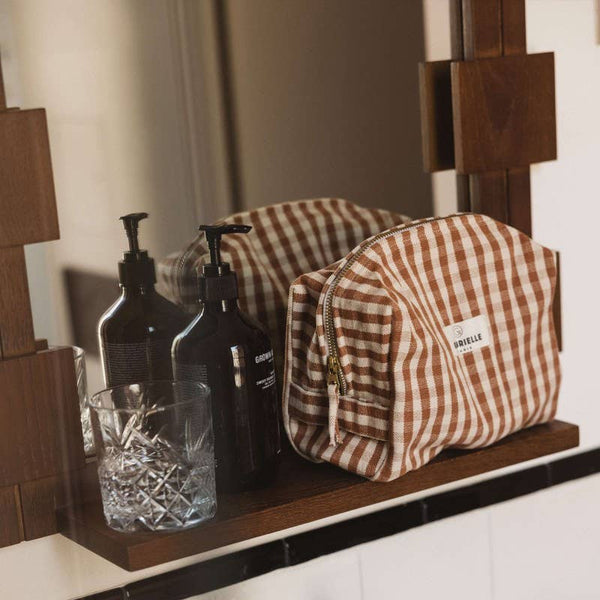 Dottir Vichy Cotton Toiletry Bag