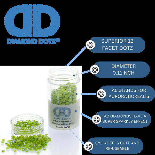 Dotz Diamond Dotz 2.8MM 12G DOTZ Cylinder - Bright Green AB