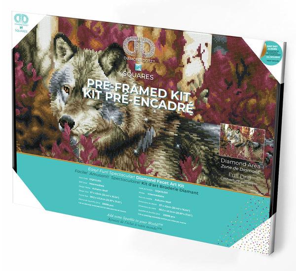 dotz Diamond Dotz Autumn Wolf Pre-Framed Kit - 22.4" x 16.5"