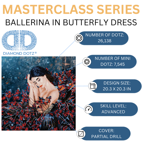 Dotz Diamond Dotz Ballerina In Butterfly Dress Masterclass - 20.3" X 20.3"