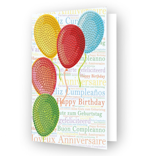 Dotz Diamond Dotz Balloons On High Greeting Card - 5.0" X 7.0"