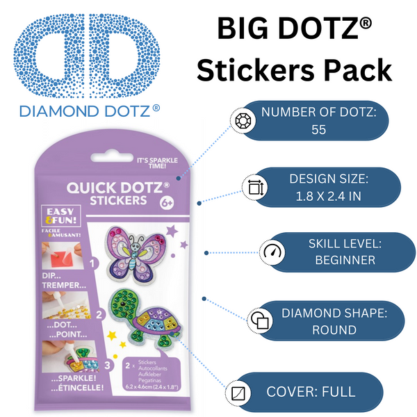 Dotz Diamond Dotz BIG DOTZ Stickers Pack 1 - Garden Friends