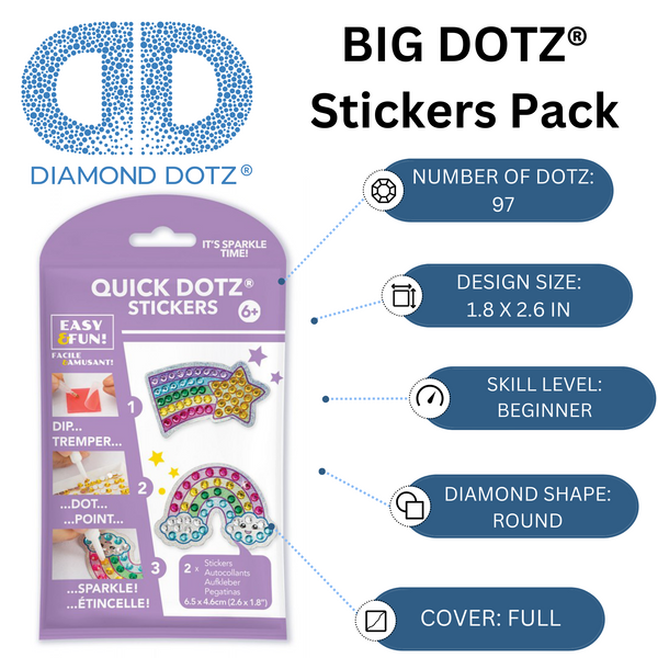 Dotz Diamond Dotz BIG DOTZ Stickers Pack 7 - Star Rainbow