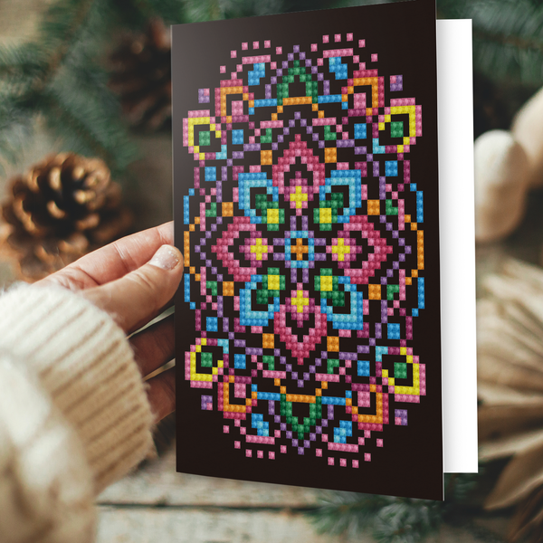 Dotz Diamond Dotz Black Star Greeting Card - 5.0" X 7.0"