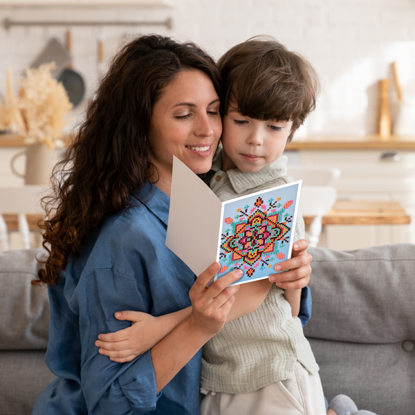 Dotz Diamond Dotz Blue Star Greeting Card - 5.0" X 7.0"