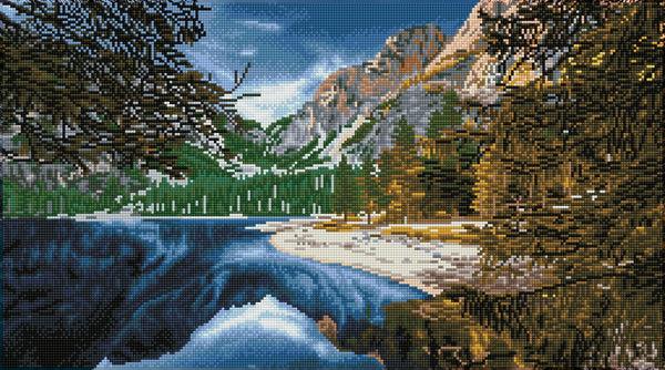 dotz Diamond Dotz Braies Lake Dolomites Italy - 28.4" x 15.8"