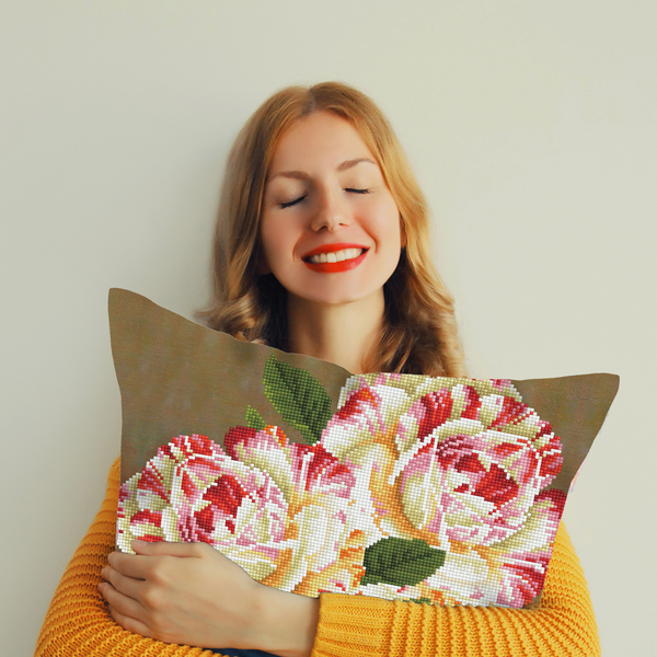 Dotz Diamond Dotz Camellia & Rose Bouquet - 17.7" X 17.7"