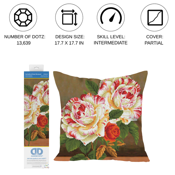 Dotz Diamond Dotz Camellia & Rose Bouquet - 17.7" X 17.7"