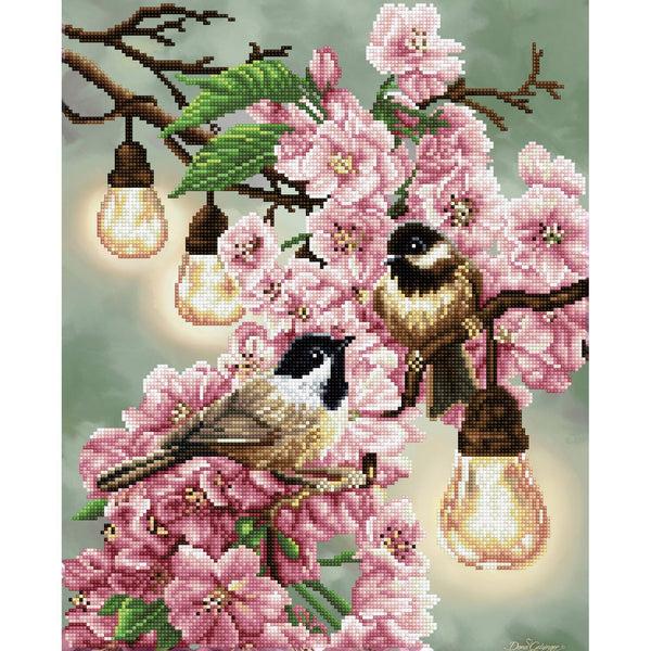 dotz Diamond Dotz Cherry Blossoms & Chickadees - 16.5" x 20.5"