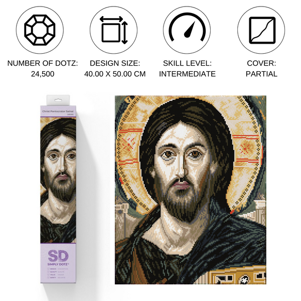 Dotz Diamond Dotz Christ Pantocrator Sainai - 15.8" X 19.7"