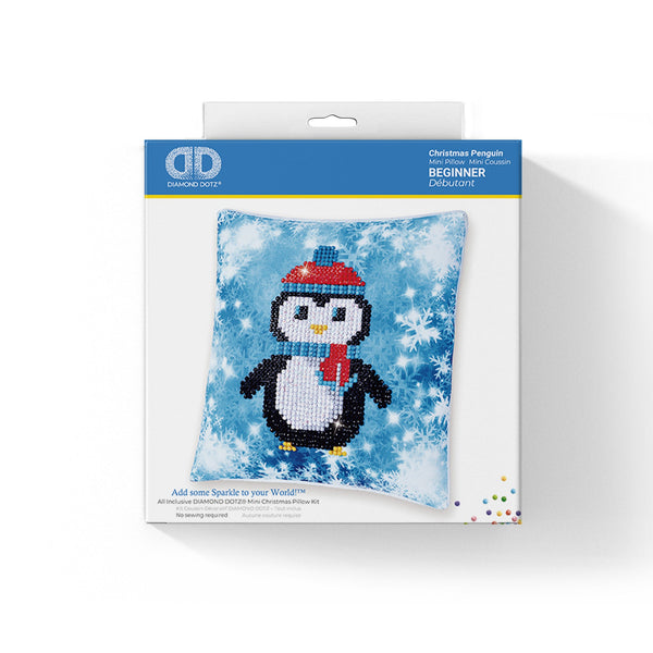 Dotz Diamond Dotz Christmas Penguin Pillow - 7.1" X 7.1"