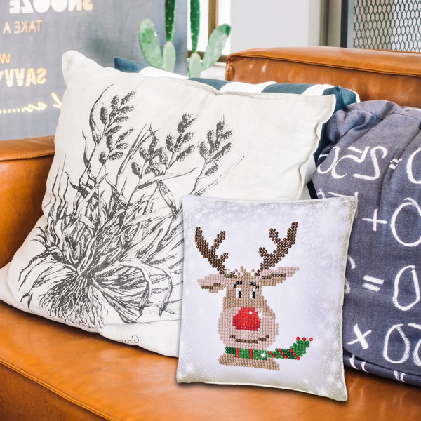 Dotz Diamond Dotz Christmas Reindeer Pillow - 7.1" X 7.1"