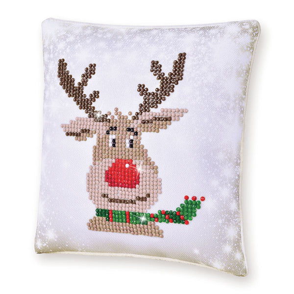dotz Diamond Dotz Christmas Reindeer Pillow - 7.1" x 7.1"
