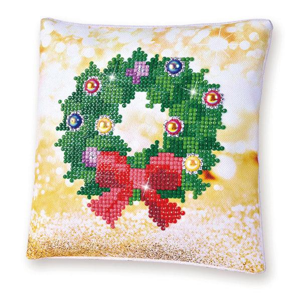 dotz Diamond Dotz Christmas Wreath Pillow - 7.1" x 7.1"