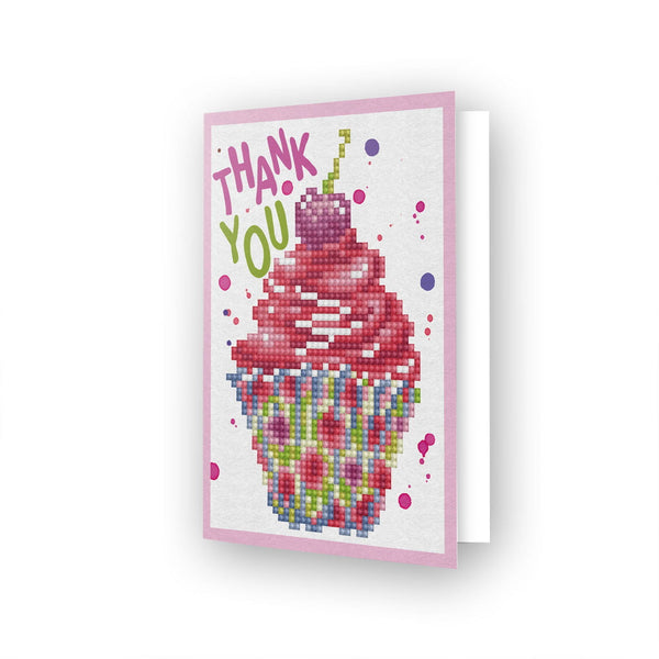 dotz Diamond Dotz Cup Cake Thank You Greeting Card - 5.0" x 7.0"
