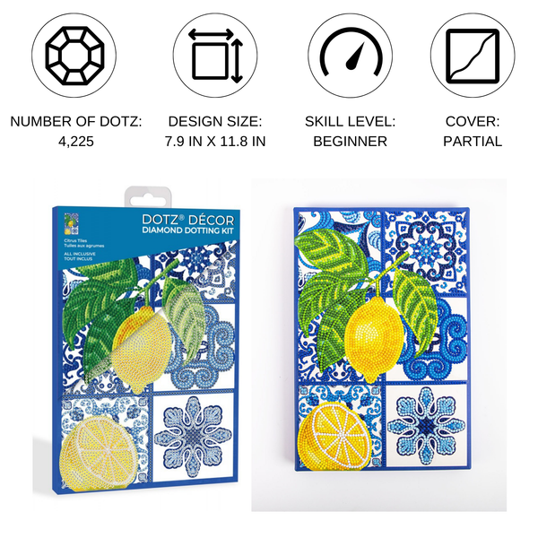 Dotz Diamond Dotz Decor Citrus Tiles Diamond Painting - 7.9" X 11.8"