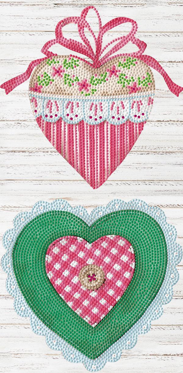 dotz Diamond Dotz Decor Country Hearts Diamond Painting - 7.9" x 15.8"