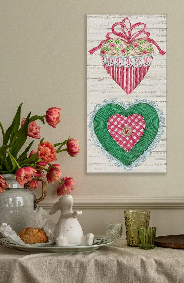 Dotz Diamond Dotz Decor Country Hearts Diamond Painting - 7.9" X 15.8"
