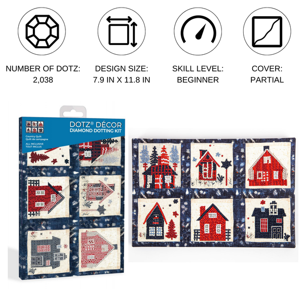 Dotz Diamond Dotz Decor Country Quilt Diamond Painting - 11.8" X 7.9"