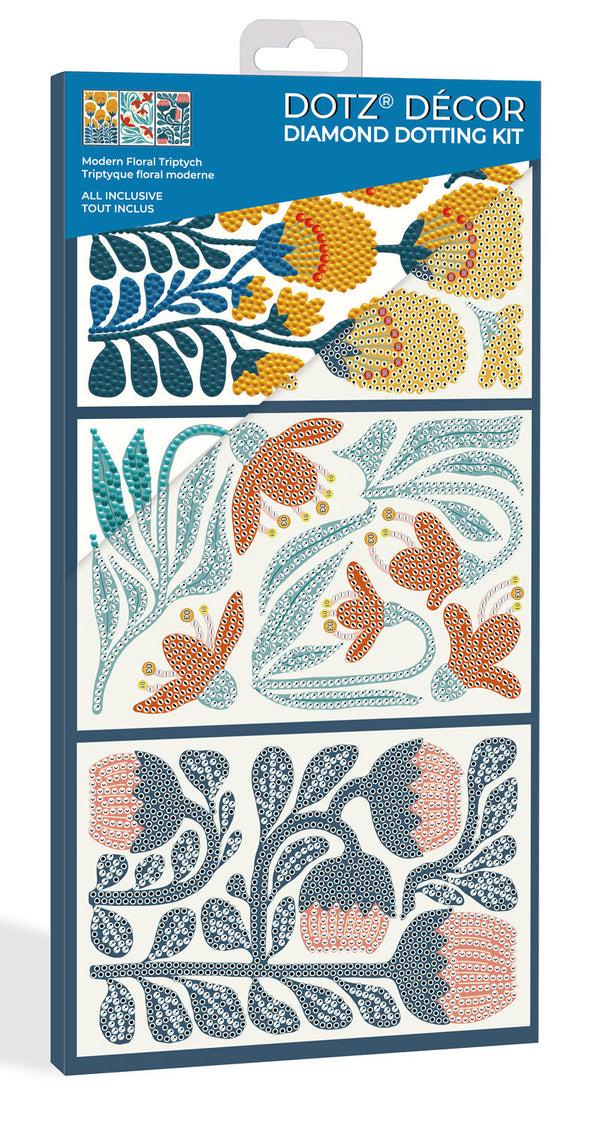 Dotz Diamond Dotz Decor Modern Floral Triptych - 15.8" X 7.9"