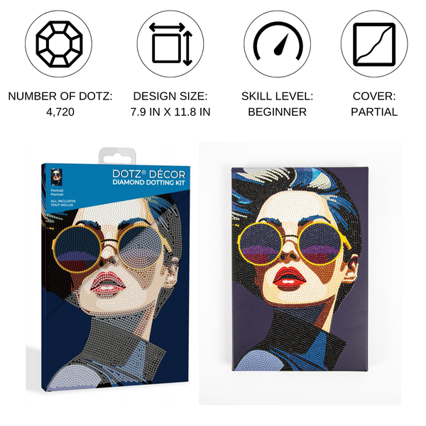 Dotz Diamond Dotz Decor Portrait Diamond Painting - 7.9" X 11.8"