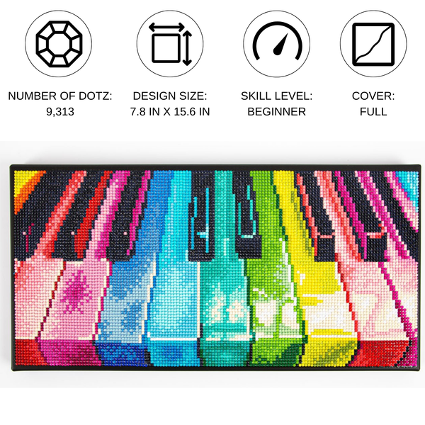 Dotz Diamond Dotz Decor Rainbow Keyboard Diamond Painting - 15.8" X 7.9"