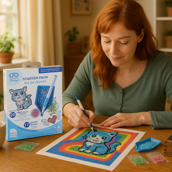 Dotz Diamond Dotz Designer Dotz Starter Kit - Complete Diamond Painting Tools And Accessories Set