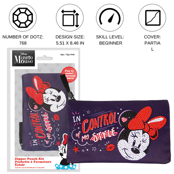 Dotz Diamond Dotz Disney Minnie Style Dotzies Pouch Kit - 7.8" X 4.5"