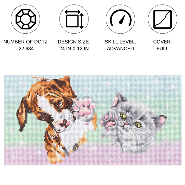 Dotz Diamond Dotz Dog And Cat High Five - 24.0" X 12.0"