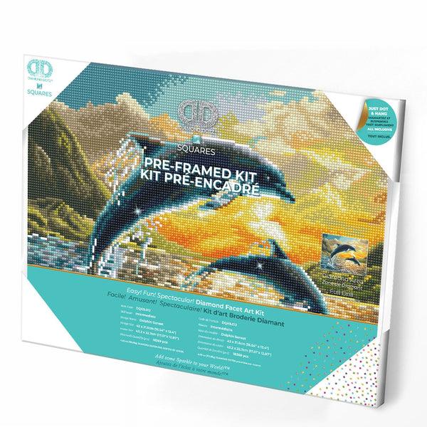 dotz Diamond Dotz Dolphin Sunset Pre-Framed Kit - 16.5" x 12.4"