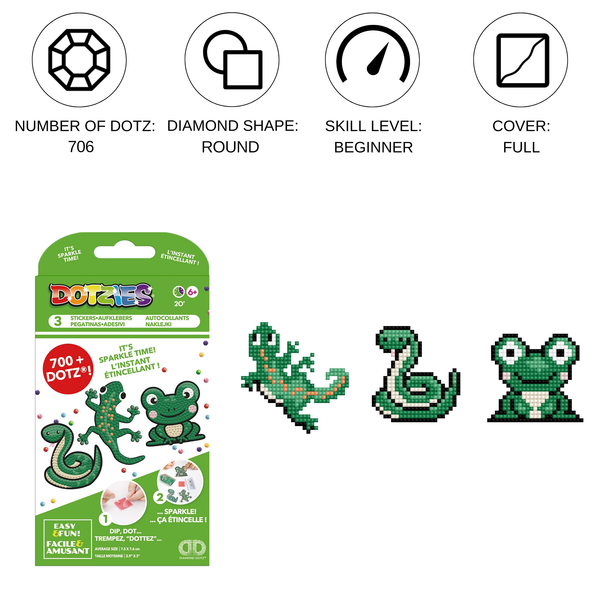 Dotz Diamond Dotz DOTZIES 3 STICKERS Multi Pack - Slip N Slide