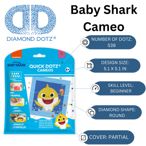 Dotz Diamond Dotz DOTZIES Baby Shark 1 Diamond Painting - 5.1" X 5.1"