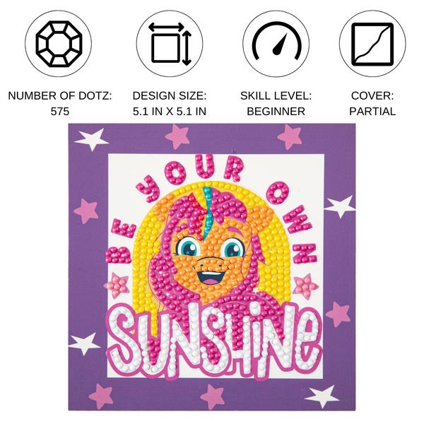 Dotz Diamond Dotz DOTZIES Be Your Own Sunshine Diamond Painting - 5.1" X 5.1"