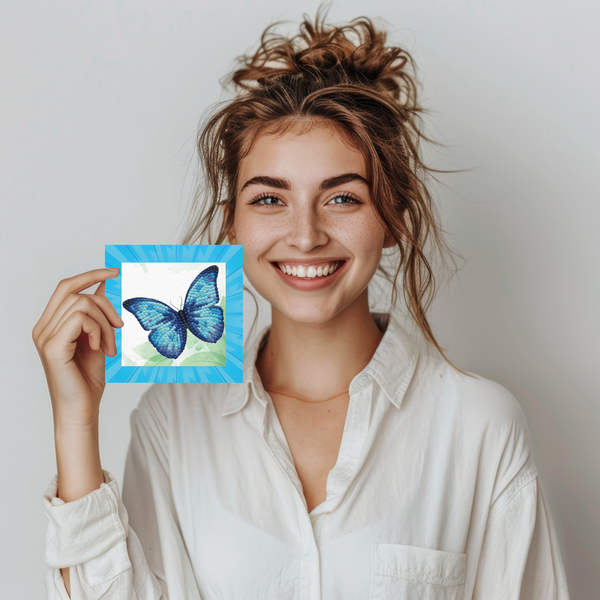 Dotz Diamond Dotz DOTZIES Blue Butterfly Diamond Painting - 5.1" X 5.1"