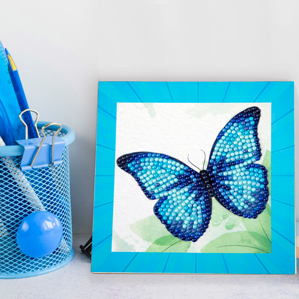 Dotz Diamond Dotz DOTZIES Blue Butterfly Diamond Painting - 5.1" X 5.1"
