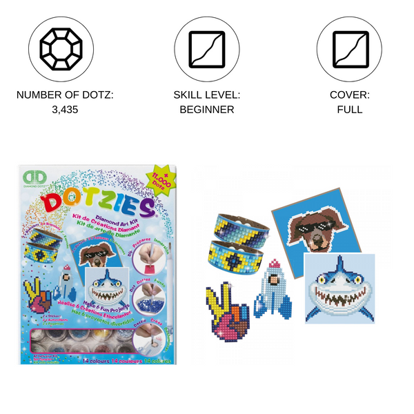 Dotz Diamond Dotz DOTZIES BOY VARIETY KIT 6 Projects Diamond Painting